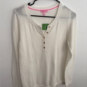 Lilly Pulitzer Cream Long Sleeve Top